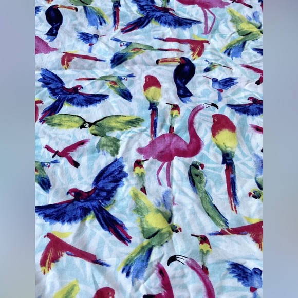 Bird Print Scarve Multicoloured Birds Parrot Toucan Flamingo Parrot Lightweight - Picture 3 of 7